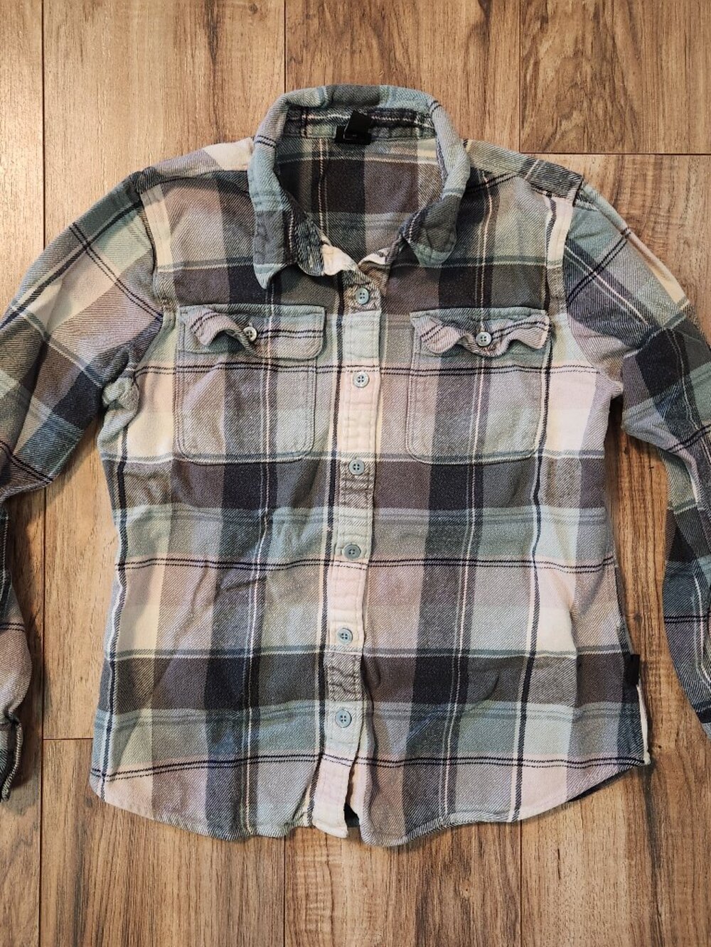 Patagonia Womens Small Organic Cotton Plaid Button Shirt Flannel Fjord
